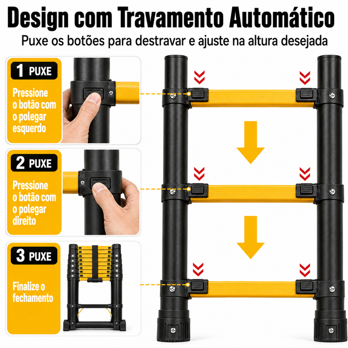 Sistema de travamento automático degrau a degrau da escada ESCALIX PRO